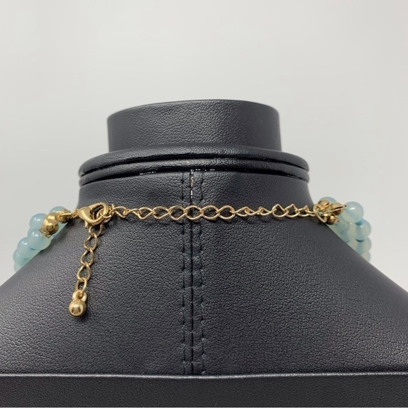 Light Blue Cloud Multilayered Beaded Necklace - Picture 6 of 9